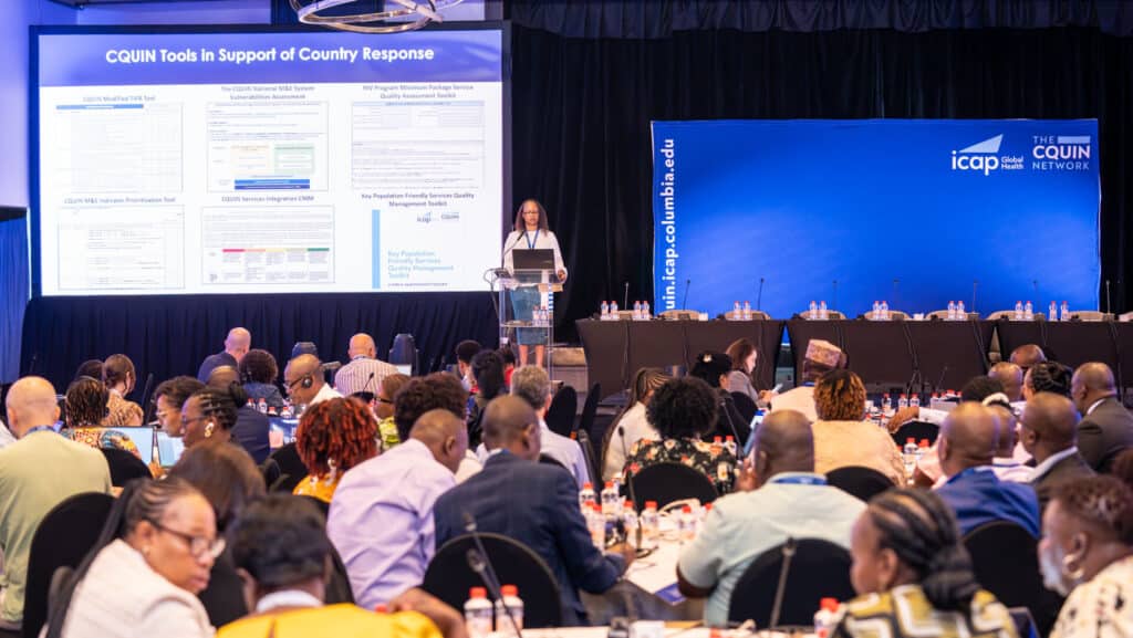 Dr. Maureen Syowai, CQUIN Program Director addressing participants at the CQUIN 9th Annual Meeting